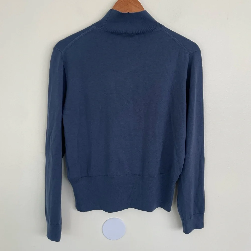 NWT J Crew Mockneck Silk-blend Sweater with Ribbed Trim L Large in Soft Blue